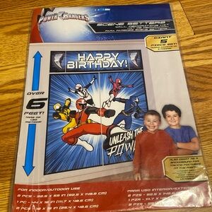 VTG SEALED SCENE SETTERS GIANT 5 PIECE BIRTHDAY SET POWER RANGERS OVER 6 FT!!!